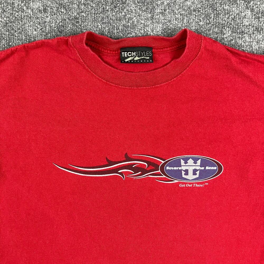 Royal Caribbean T-Shirt Mens Size M Red USA Cruise Ship Graphic‎ Travel